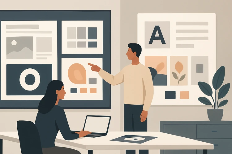 Design agency team using generative AI inside a commercial workflow.