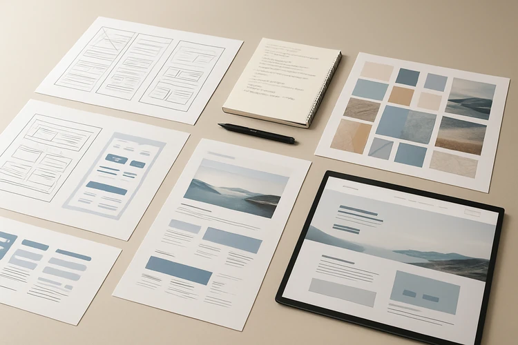 Design case study showing research, wireframes and final screens.