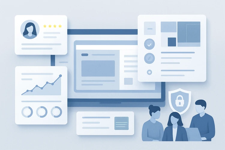 Enterprise trust signals on a design agency portfolio.