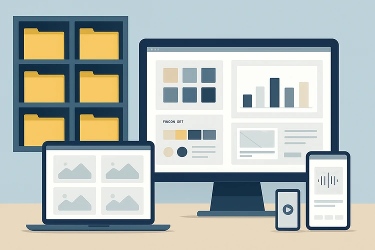 Organized digital asset library for a content production agency.
