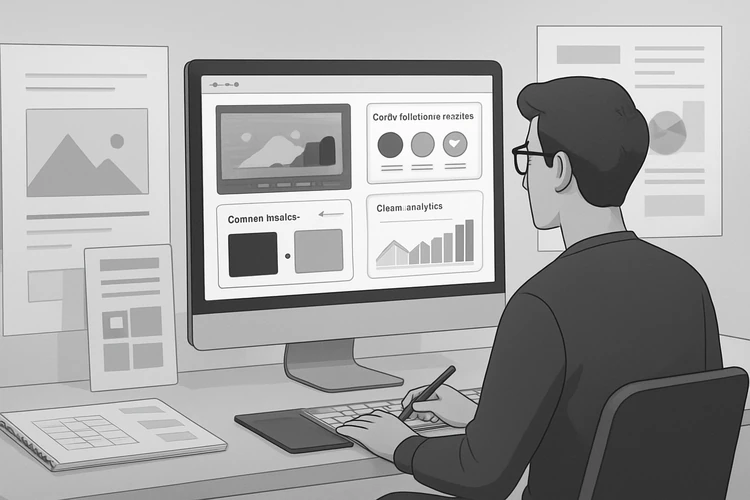 Designer testing dashboard colors for accessibility and contrast.