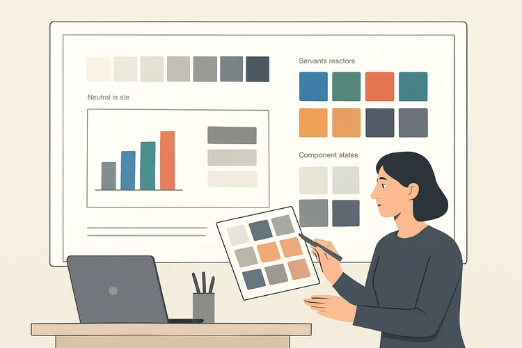 Scalable dashboard color palette system for UI and data visualization.