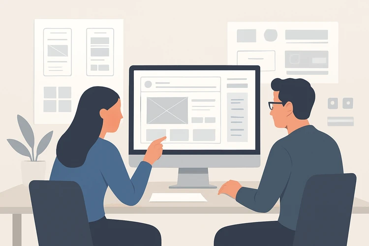 Organized design file with clear naming conventions for handoff.