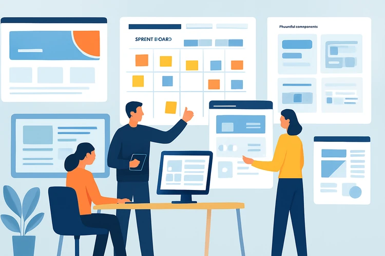 Agile design workflow supported by reusable premium templates.