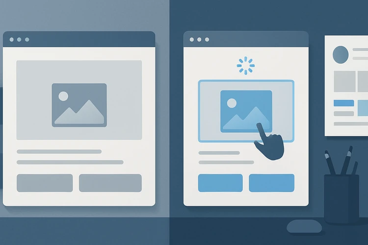 Comparison between static interface and micro-interaction based interface.