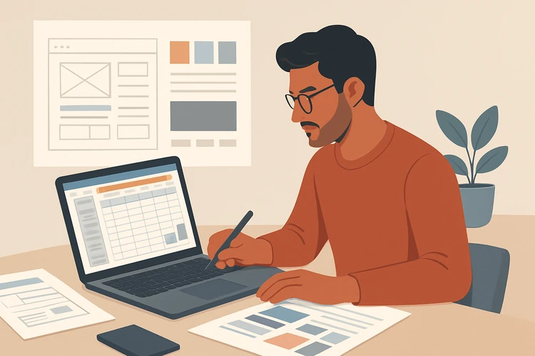 Designer calculating a baseline freelance rate.