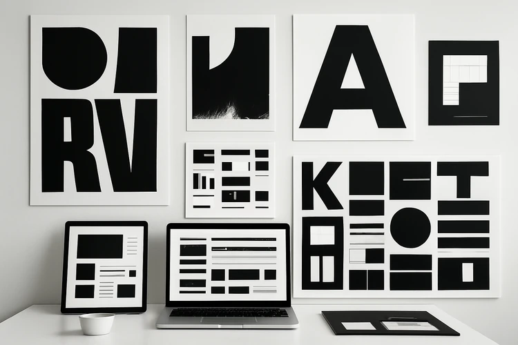 Brutalist typography used in bold modern brand layouts.