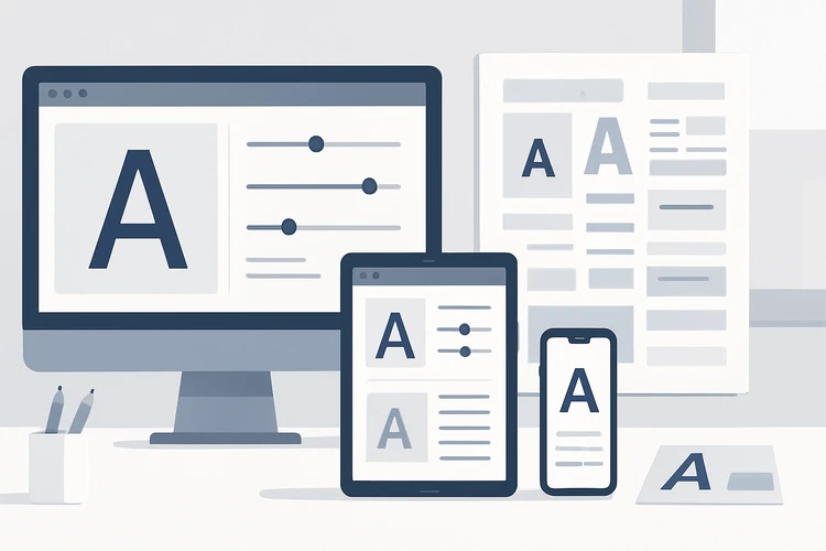 Variable fonts adapting across responsive digital layouts.