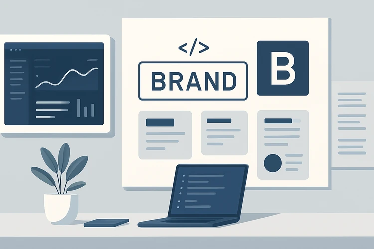 Monospace typography used as a technical brand accent.